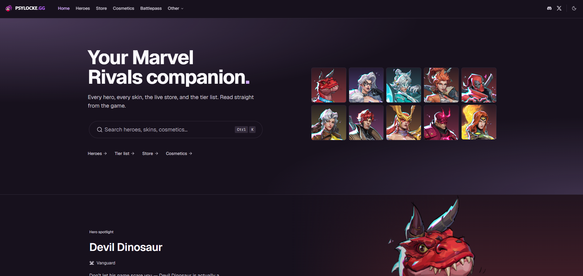 Psylocke.gg homepage